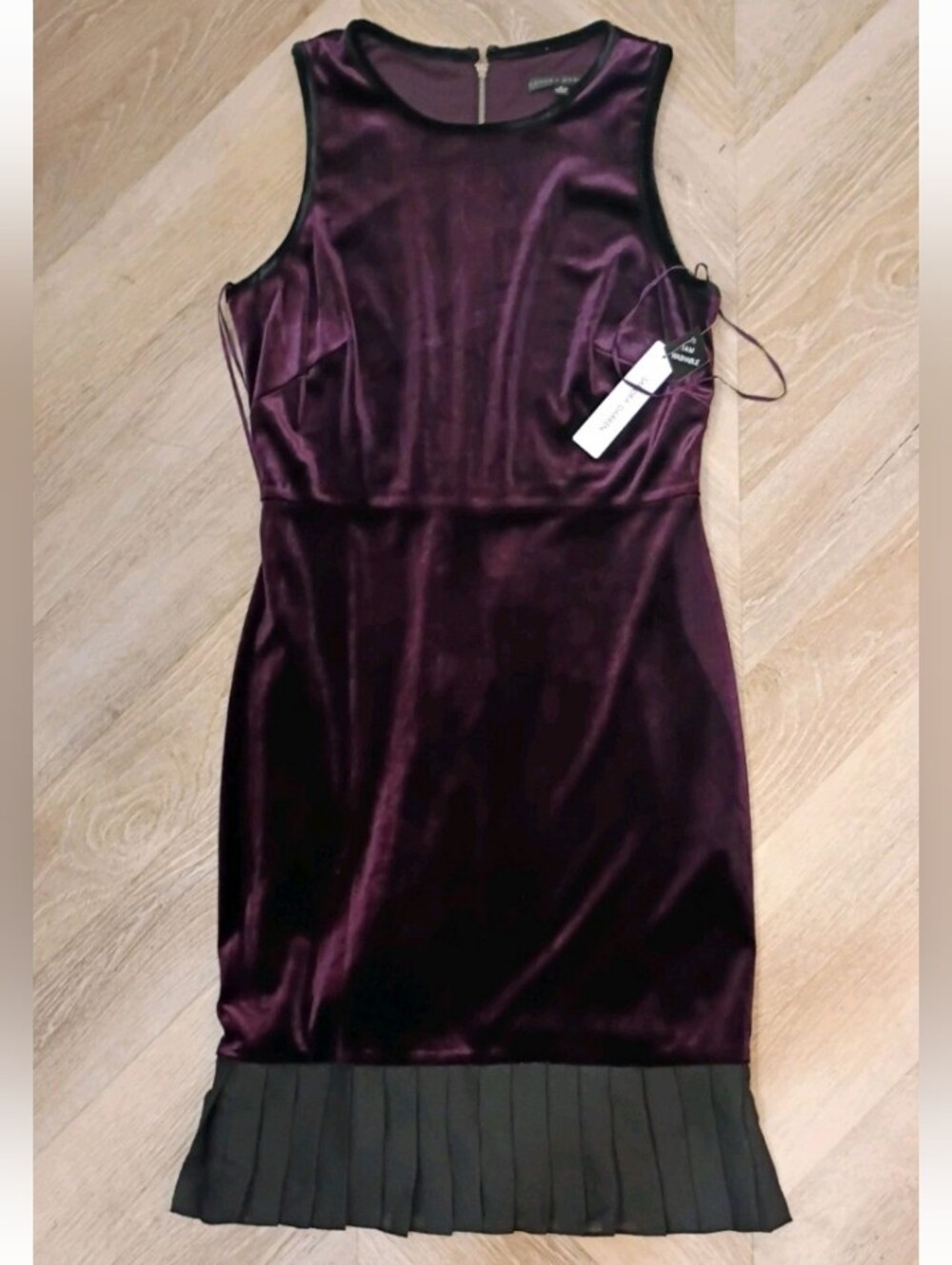 Sandra Darren Deep Purple Velvet Midi Dress Size 6